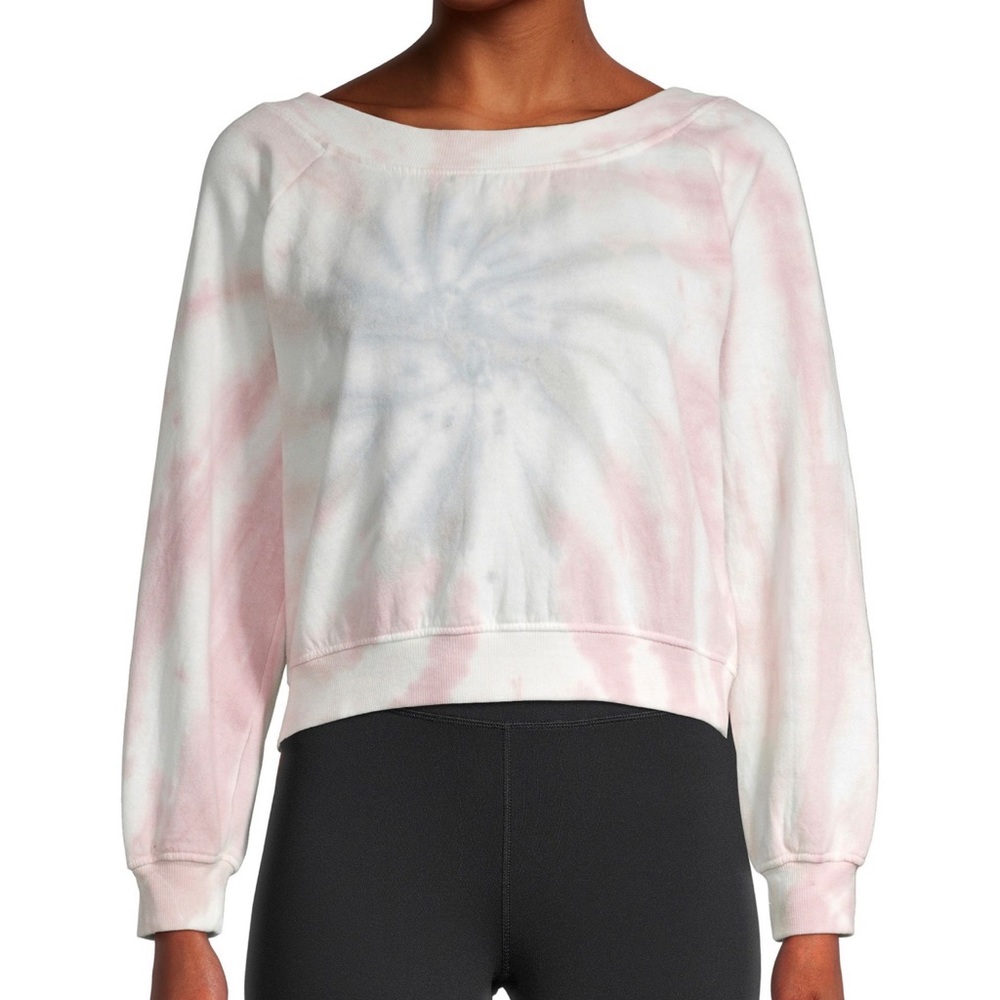 Tie dye cotton blend crop top